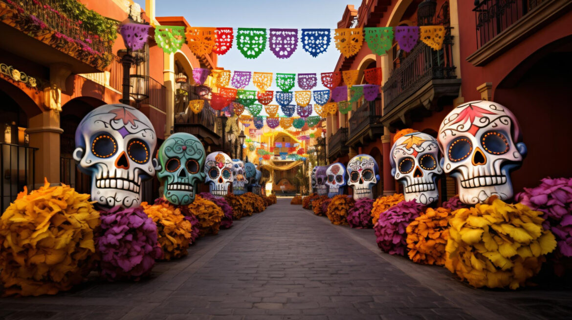 vie del messico con testi decorati